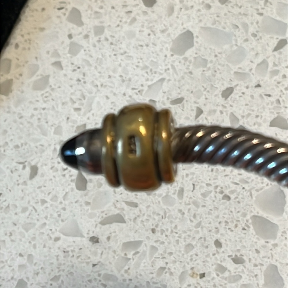 Taxco Silver and Gold Twisted Cuff with Black Accents - Picture 3 of 7